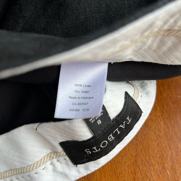 Talbots 100% Linen Black Wide Leg Ankle Pants Womens 8 Minimalist Casual Office - Picture 8 of 11